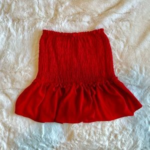 NWT Good Luck Gem Red Ruched Skirt